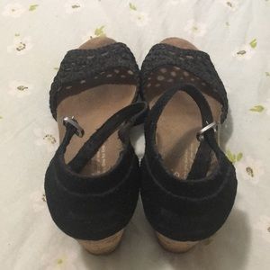 TOMS black wedge sandal